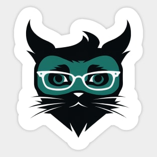 Flat style cat in eyeglasses Sticker